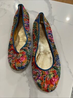 Walter Steiger Multicolor Silk Bouclé Ballet Flats - Size 39
